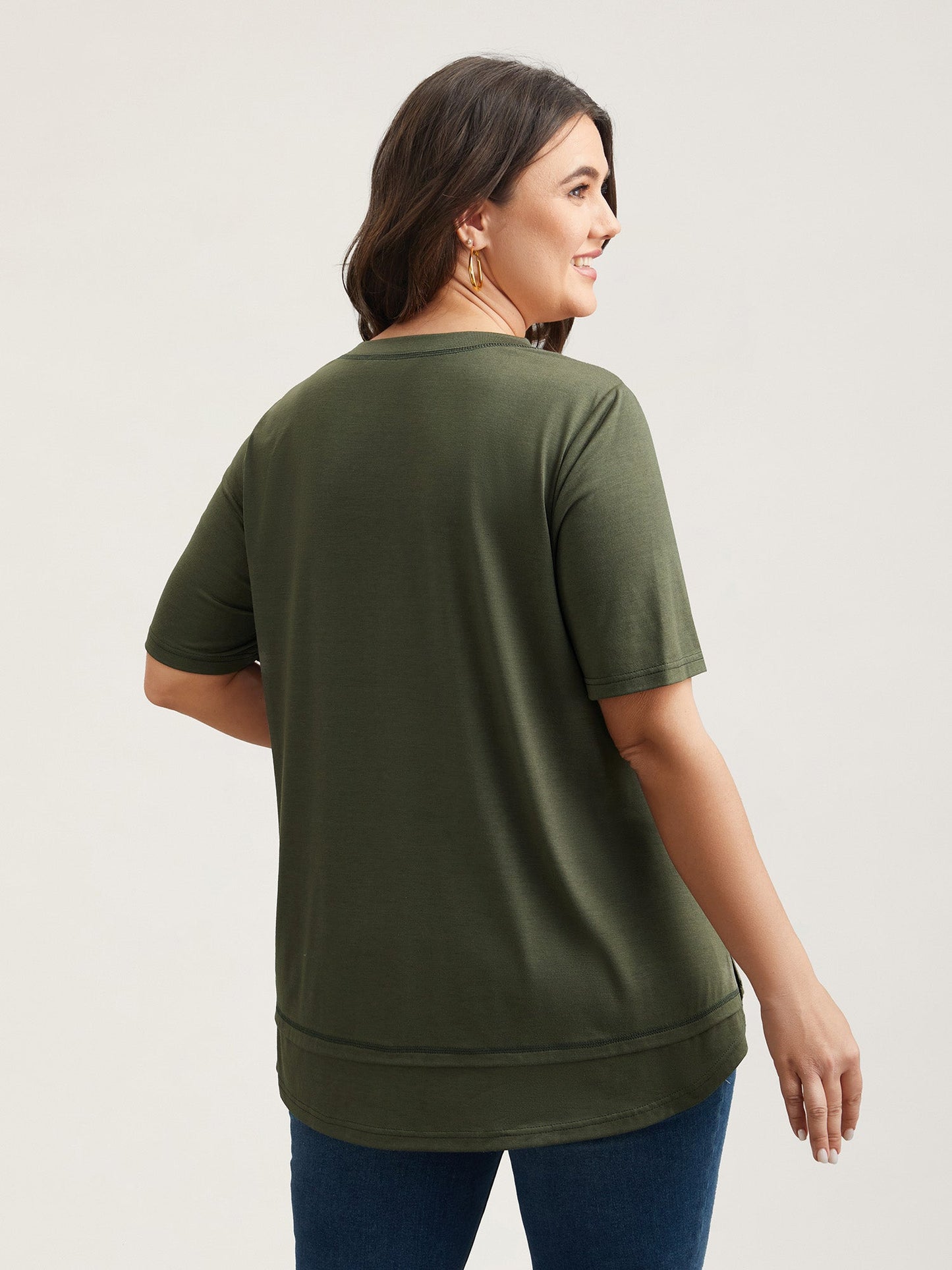 V-Neck Half-Sleeve T-Shirt