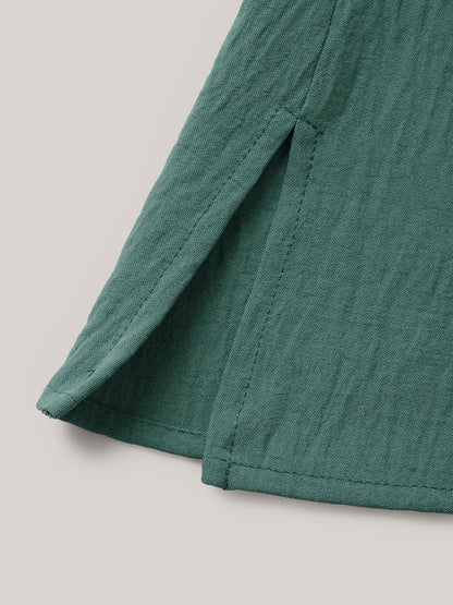 Solid Tiered Ruffles Split Hem Blouse