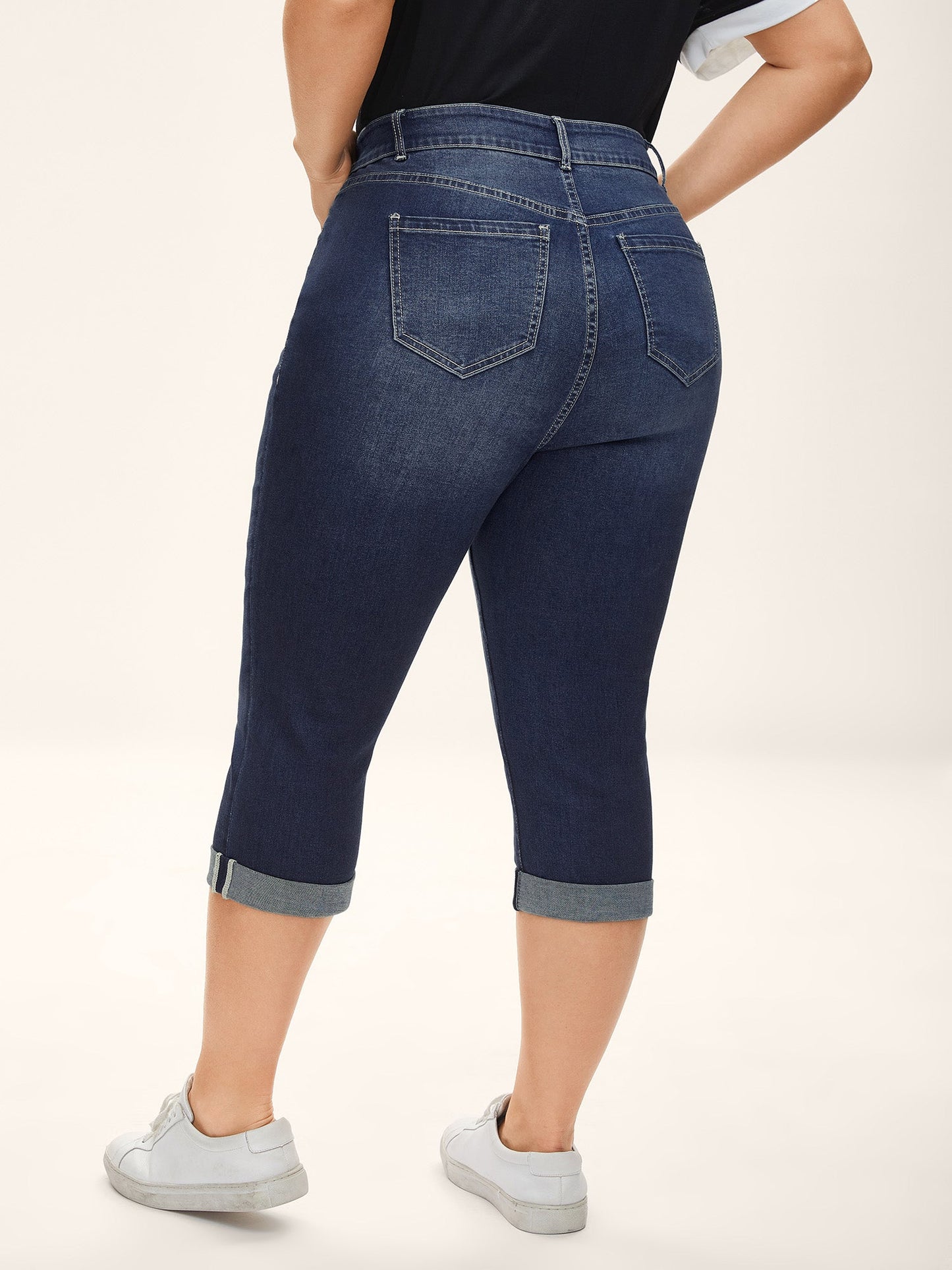 Whiskered Wash Crop Skinny-Fit Jeans