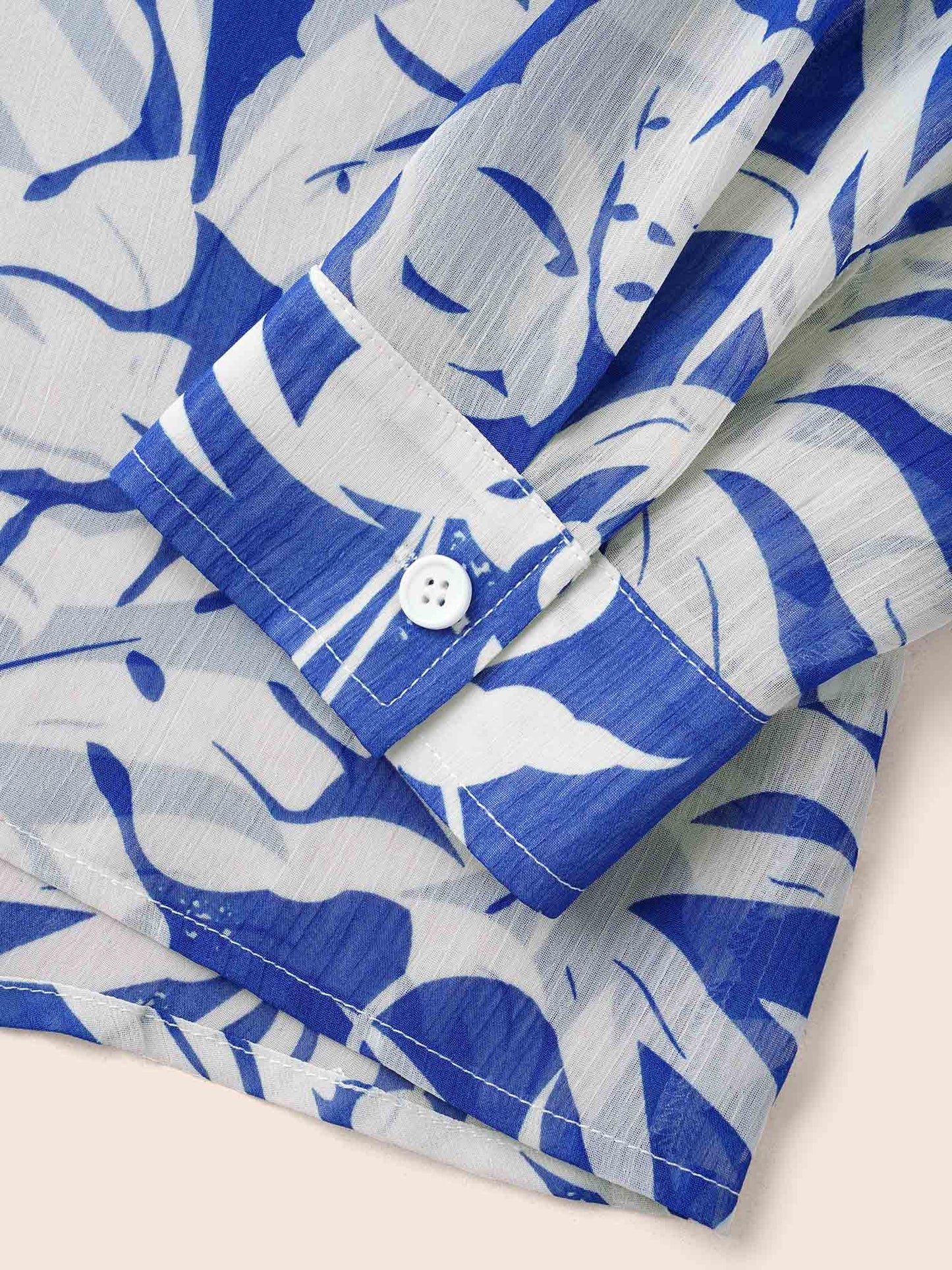 Silhouette Floral Print Shirt Collar Blouse