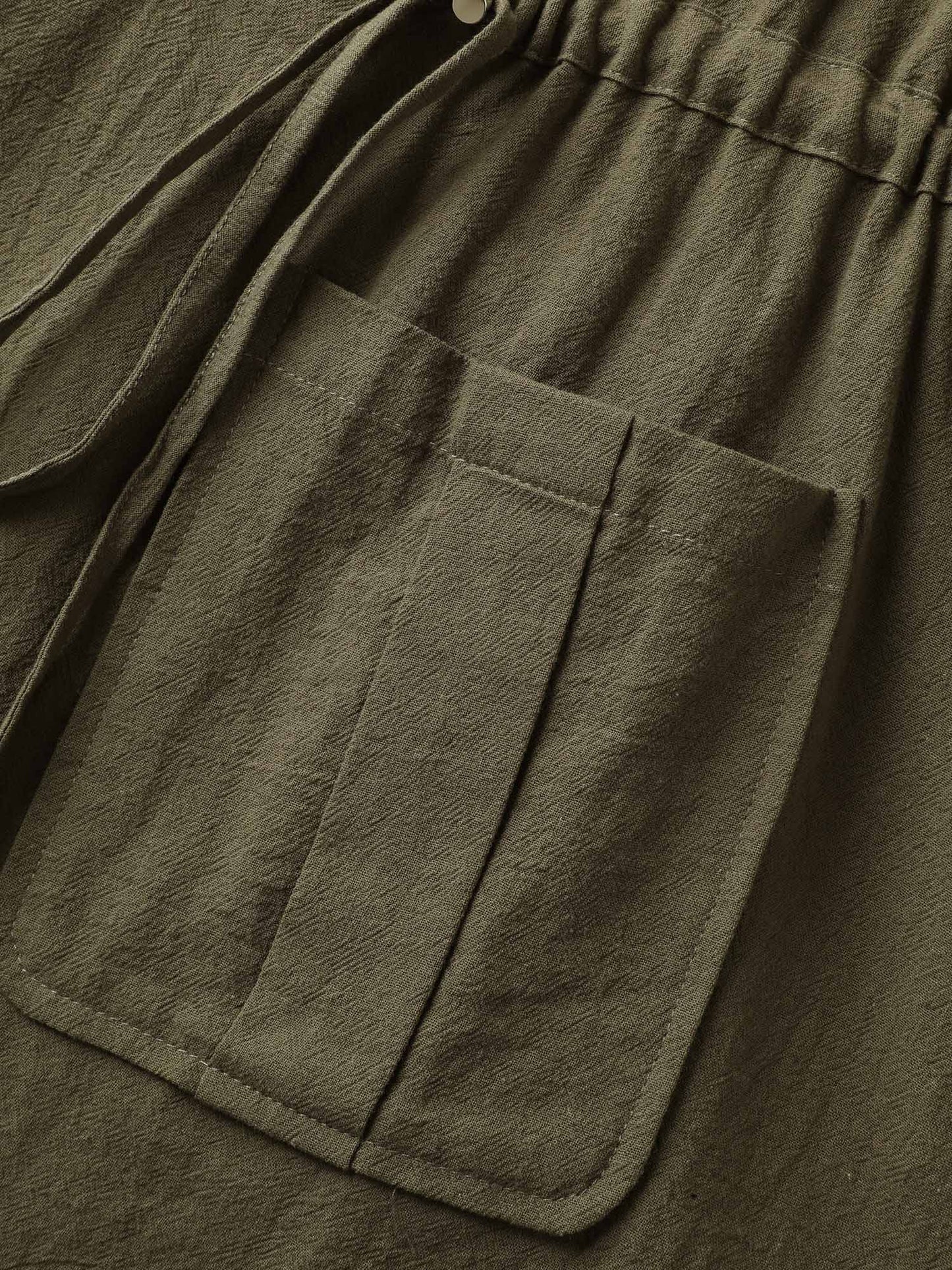 Cotton Waist Defining Drawstring Pocket Vest