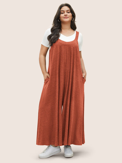 Supersoft Essentials Solid Pocket Adjustable Straps Jumpsuit