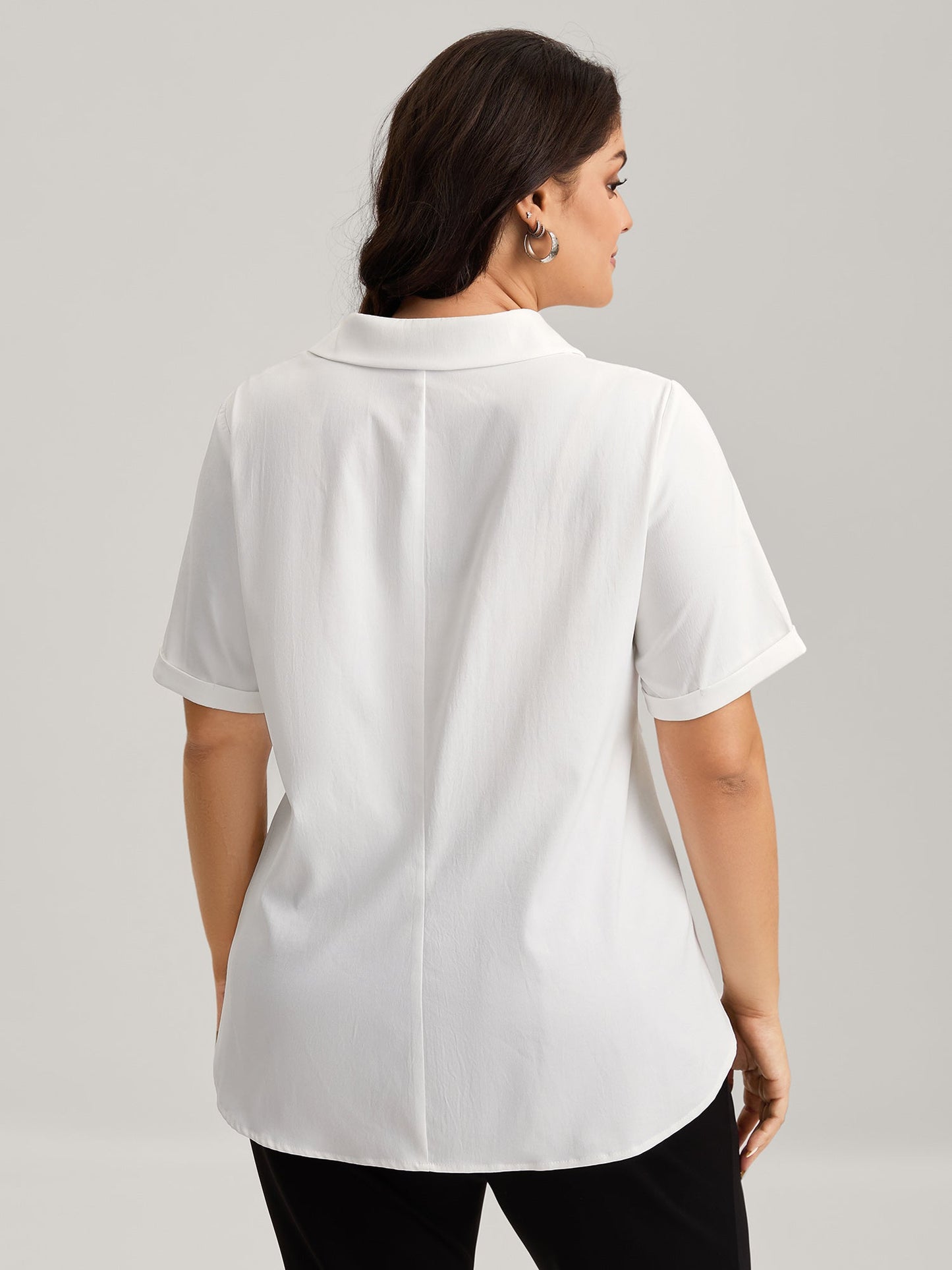 Knotted Front Asymmetrical Hem Blouse