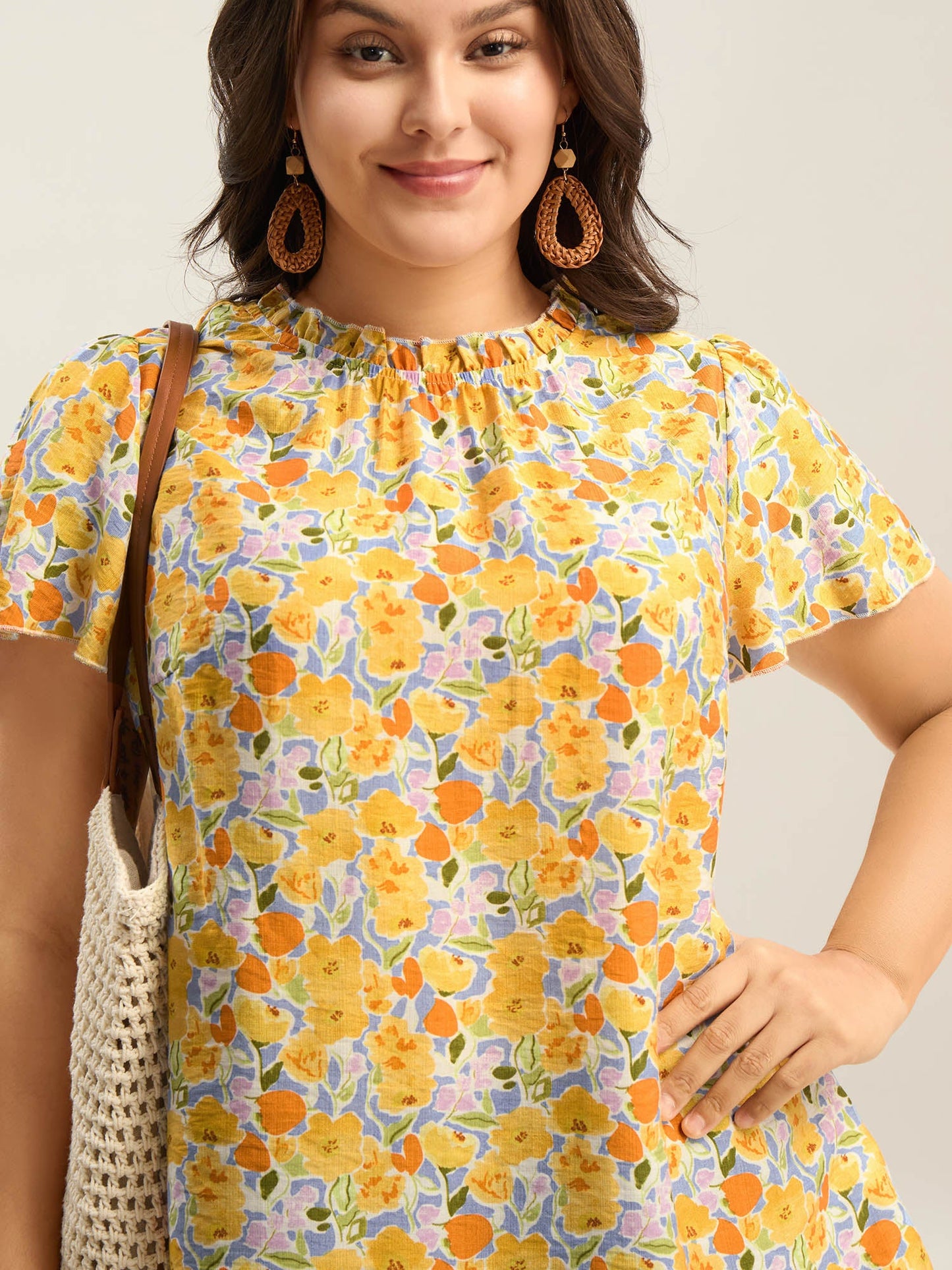 In Full Bloom Mock Neck Shirt