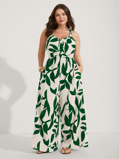 Silhouette Floral Print Sweetheart Jumpsuit