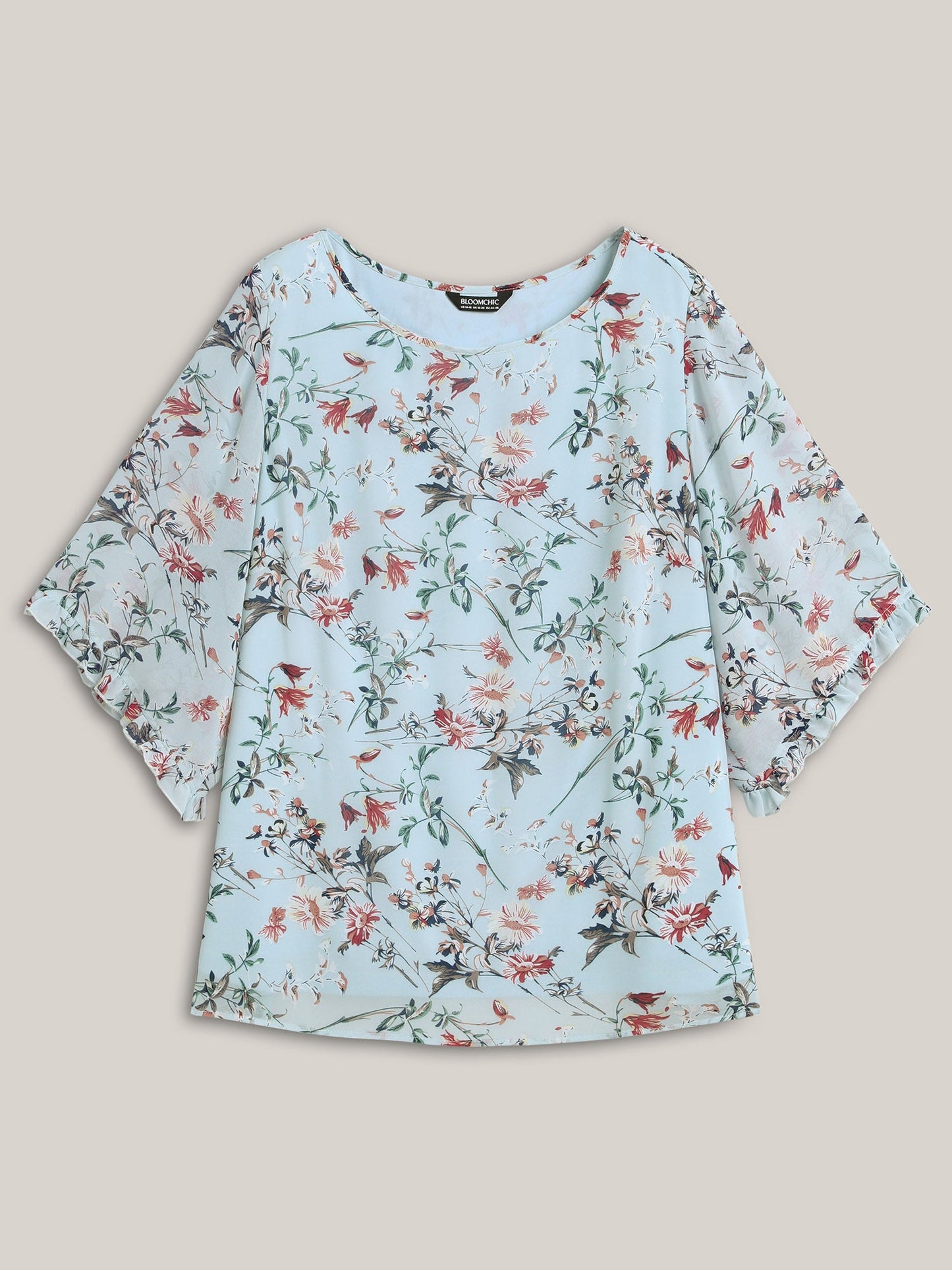 Chiffon Floral Print Flowy Blouse