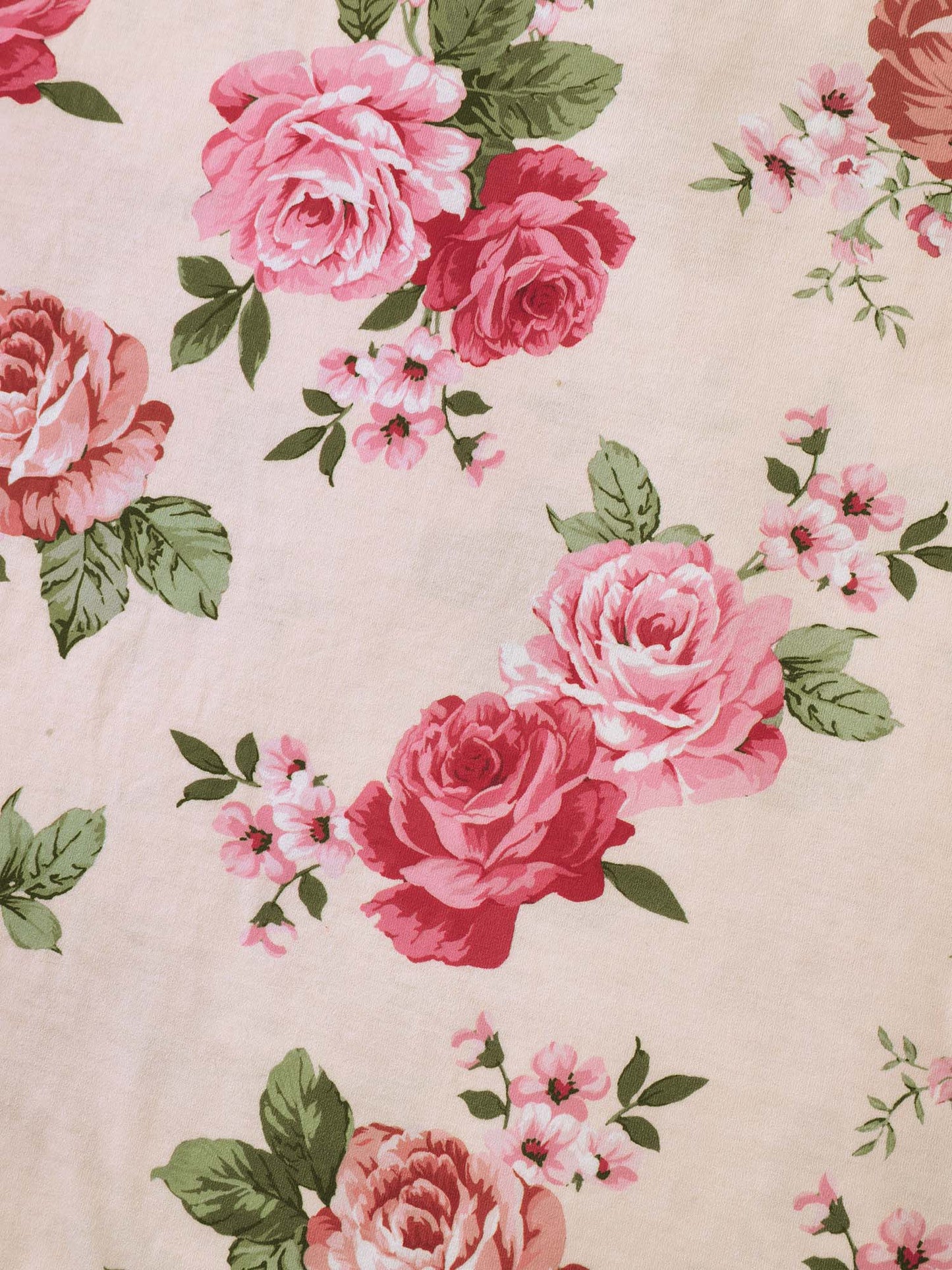 Floral Striped Stretchy Crew Neck T-Shirt