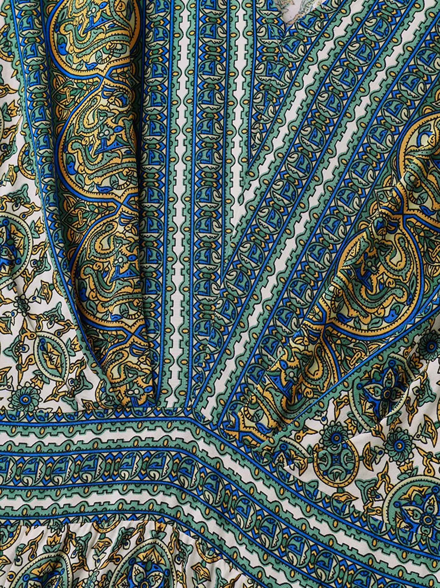 Rayon Floral Boho Print Pockets Midi Dress