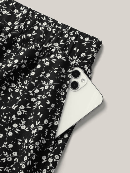 Floral Print Wide-Leg Shorts