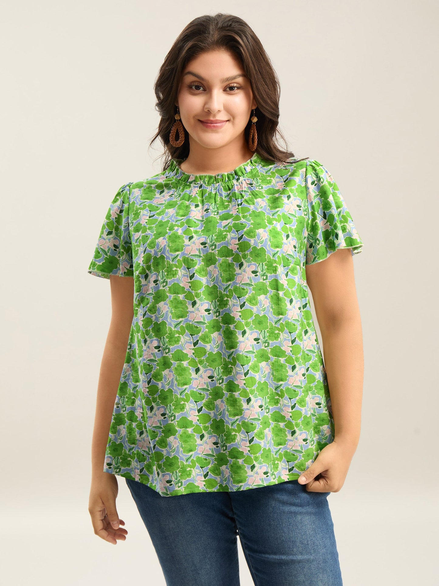 In Full Bloom Mock Neck Shirt