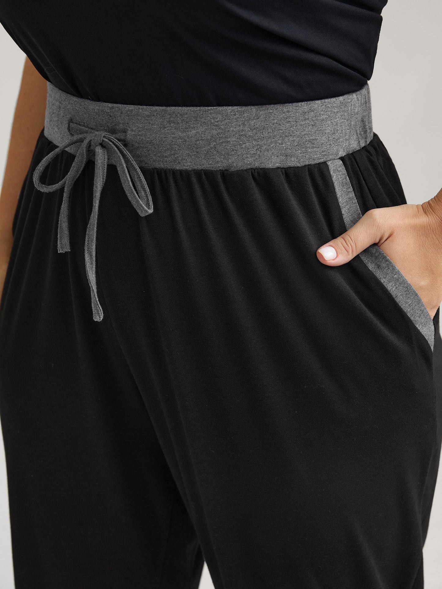 Contrast Drawstring Loungewear Bottoms