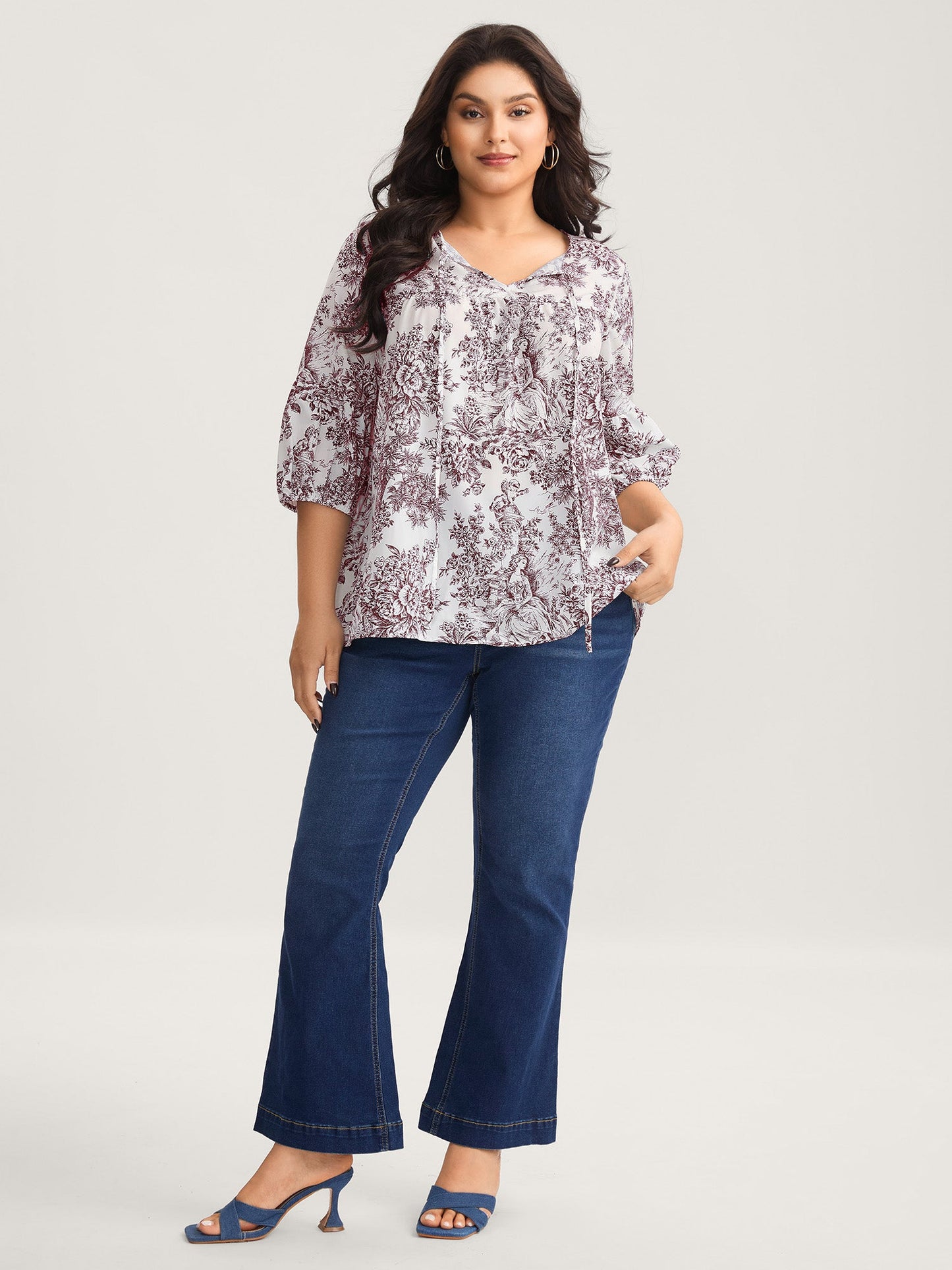 Artistic Print A-Line Blouse