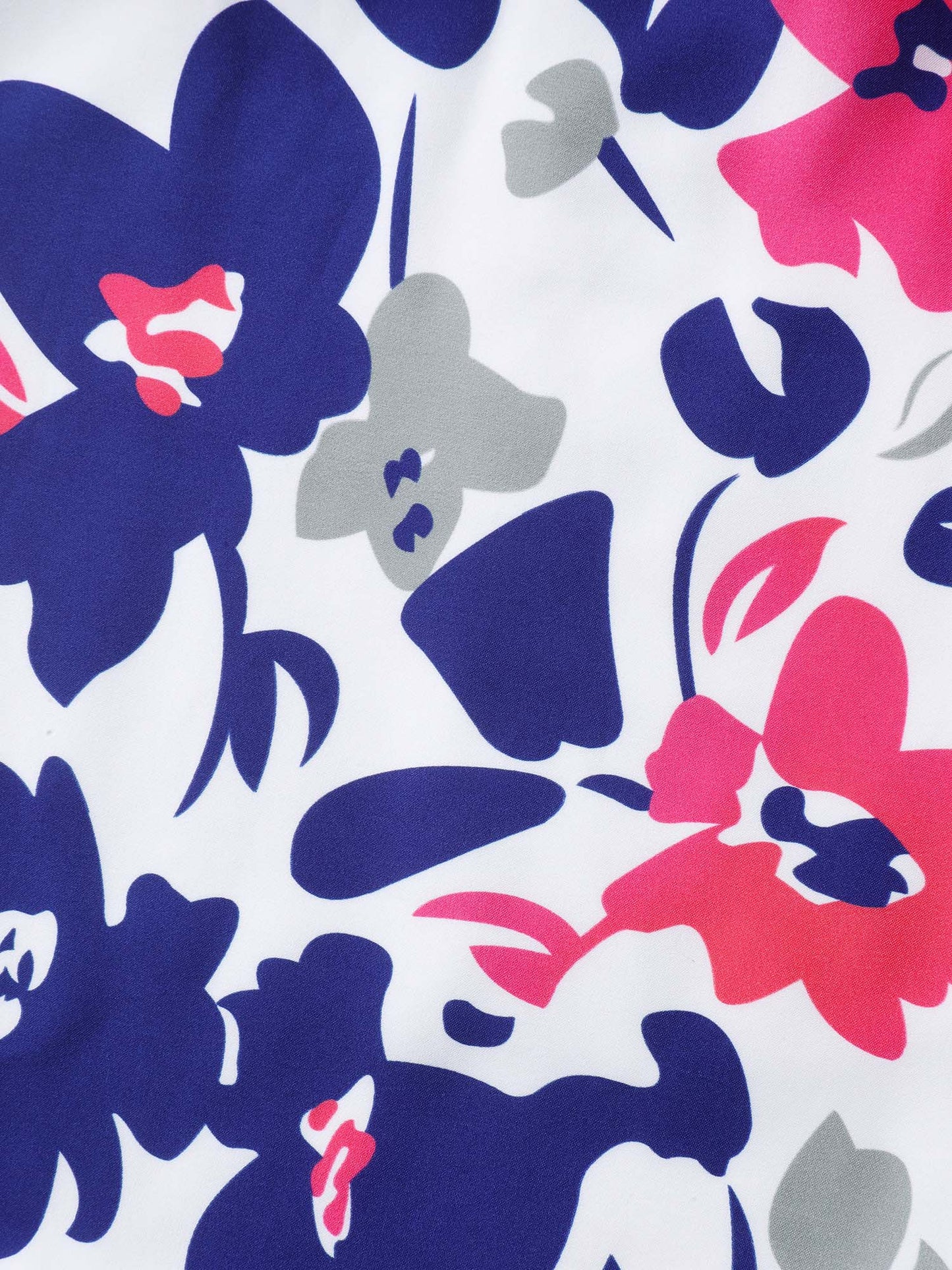 Color Block Floral Print Notched Midi Dress