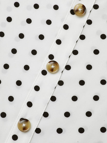 Polka Dot Button-Back Flared Shirt