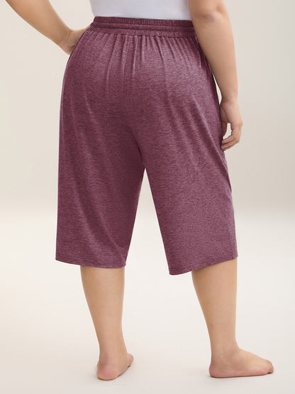 Mixed Color Knit Drawstring Loungewear Bottoms