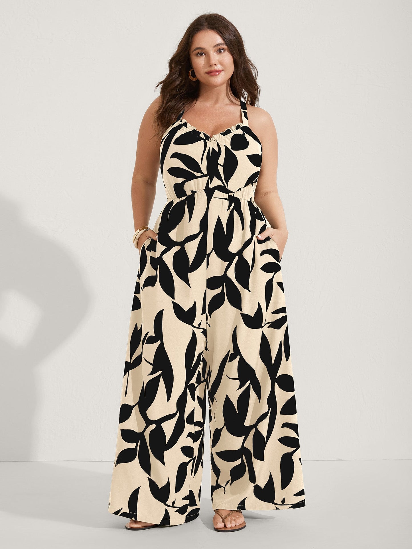 Silhouette Floral Print Sweetheart Jumpsuit