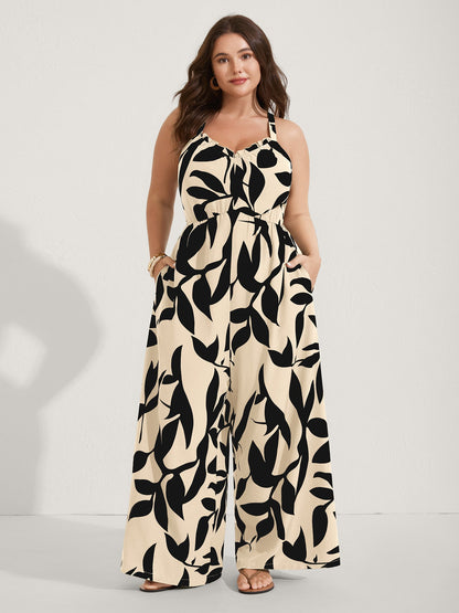 Silhouette Floral Print Sweetheart Jumpsuit