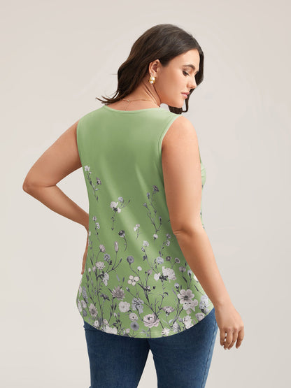 Blooming Flowers Print Stretchy Vest