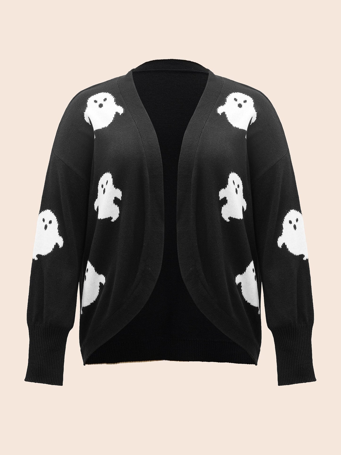 Happy Ghost Jacquard Arc Cardigan