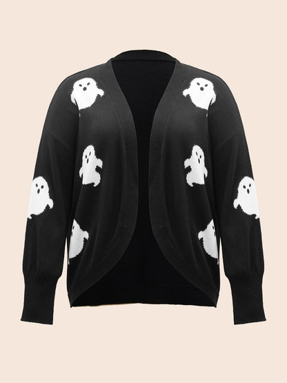 Happy Ghost Jacquard Arc Cardigan