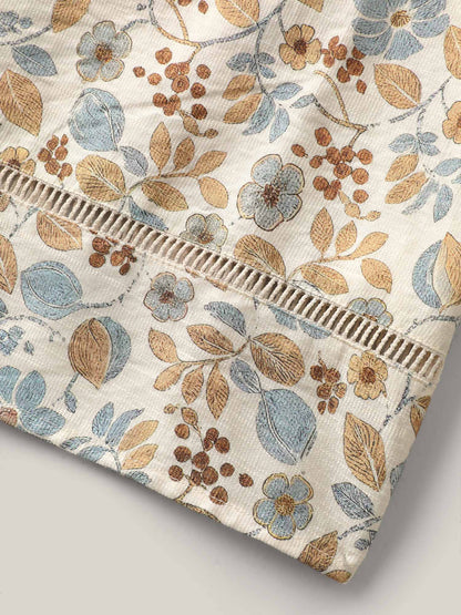 Lace Trim Spliced Floral Print Tank Top