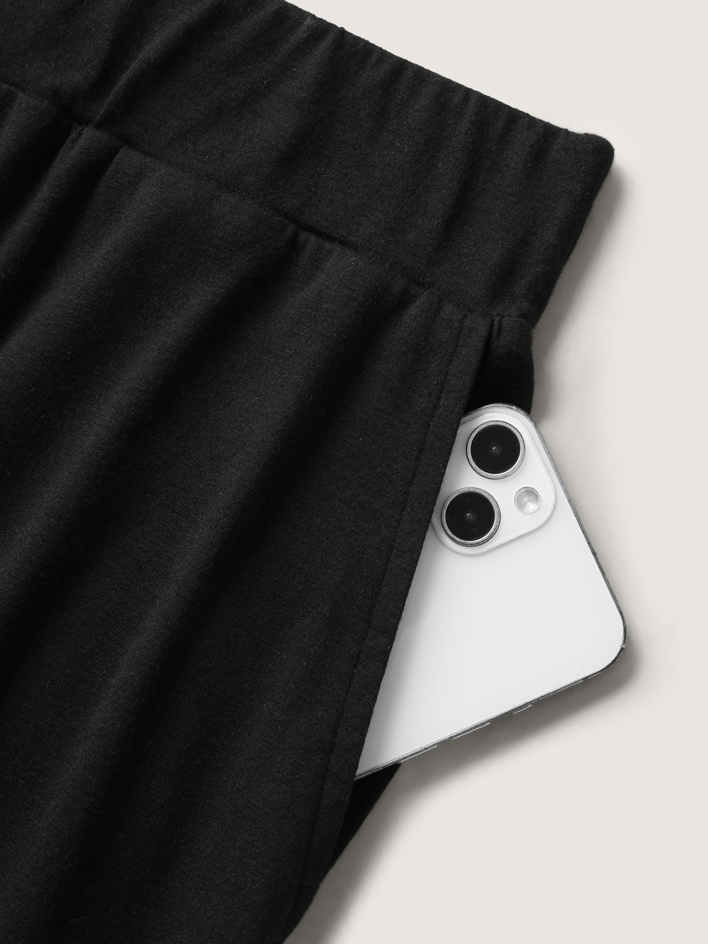 Stretchy Straight-Leg Gathered Hem Pants