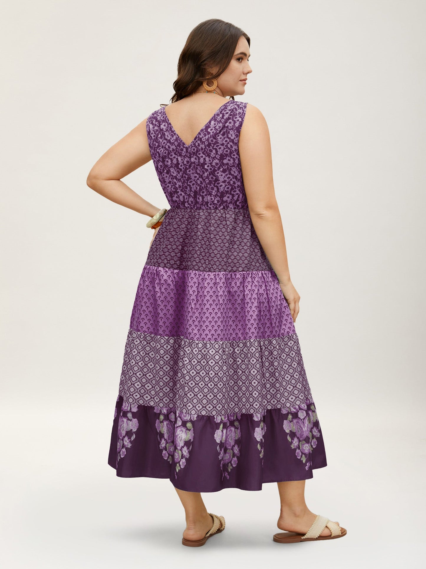 Bandana Patchwork Floral Sleeveless Dress