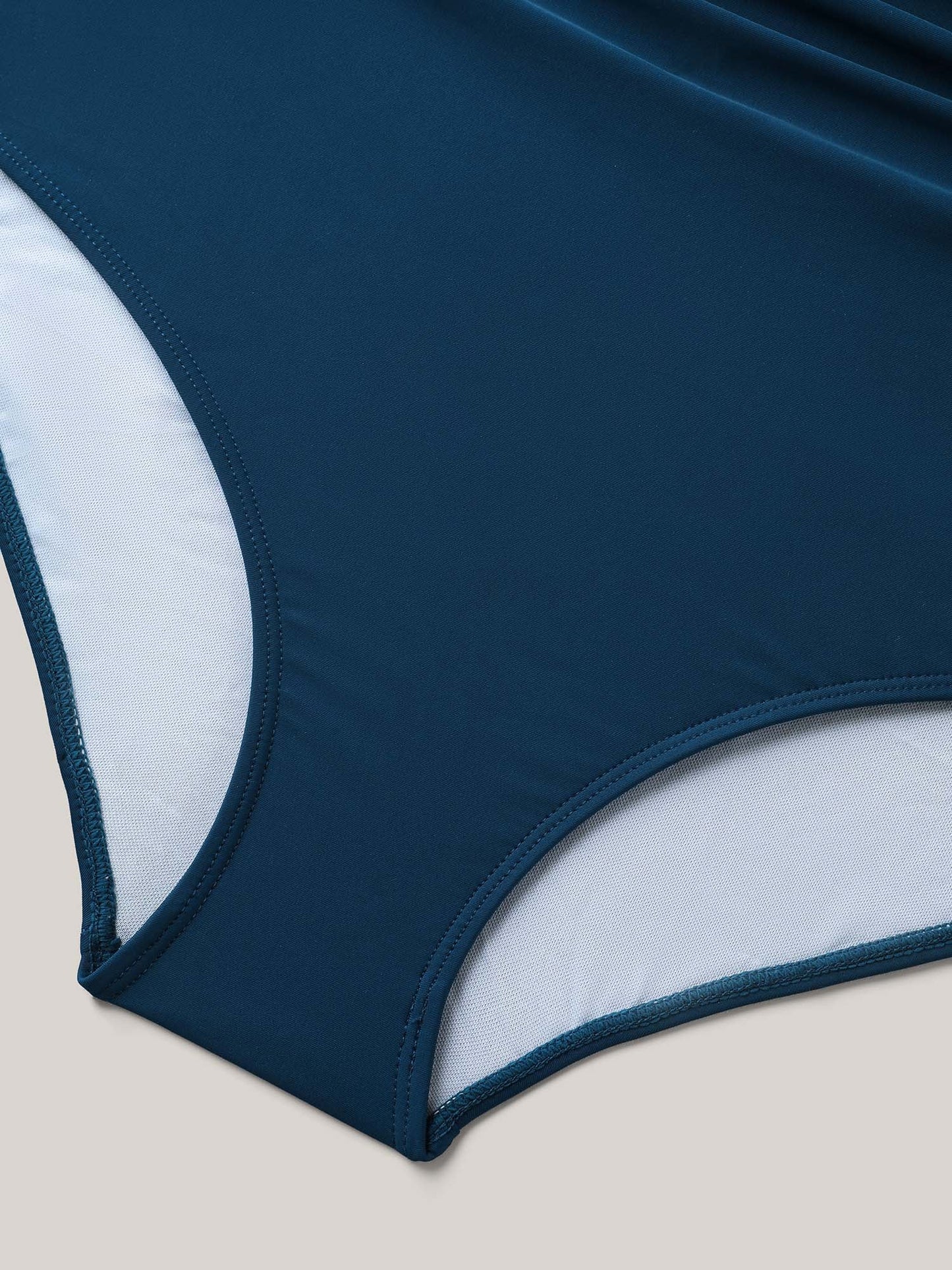 Surplice Neckline Belted Plain One-Piece Swimsuit