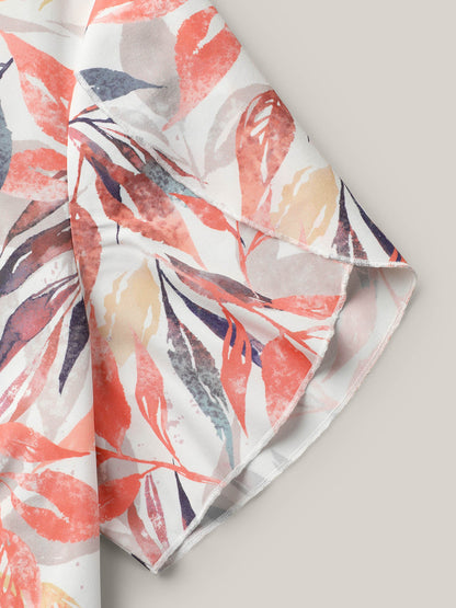 Floral Petal Sleeve Pleated Shirt