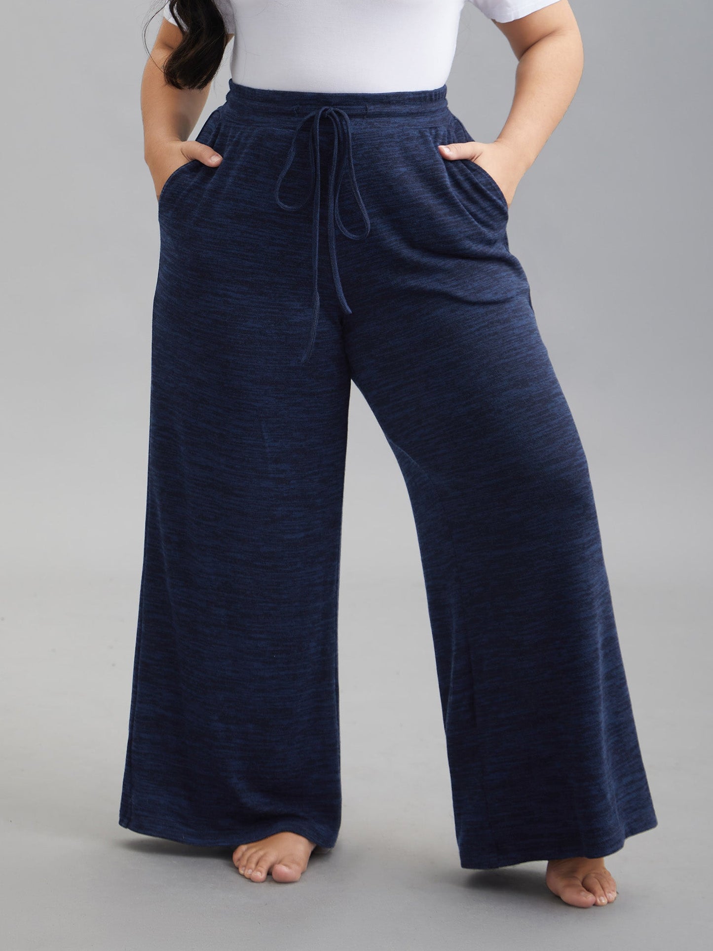 Heather Drawstring Loose Lounge Bottoms