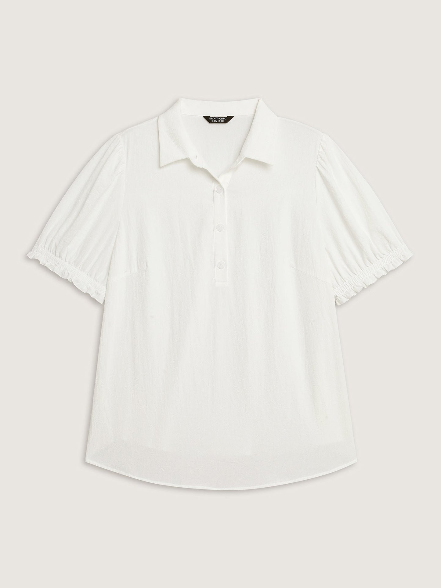 Pure Cotton Ruffled Puffy Sleeve Blouse