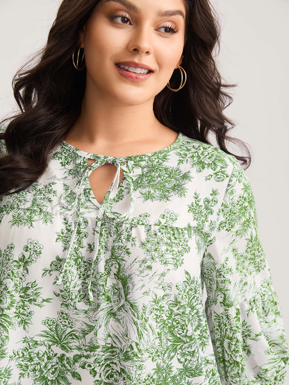 Artistic Print A-Line Blouse