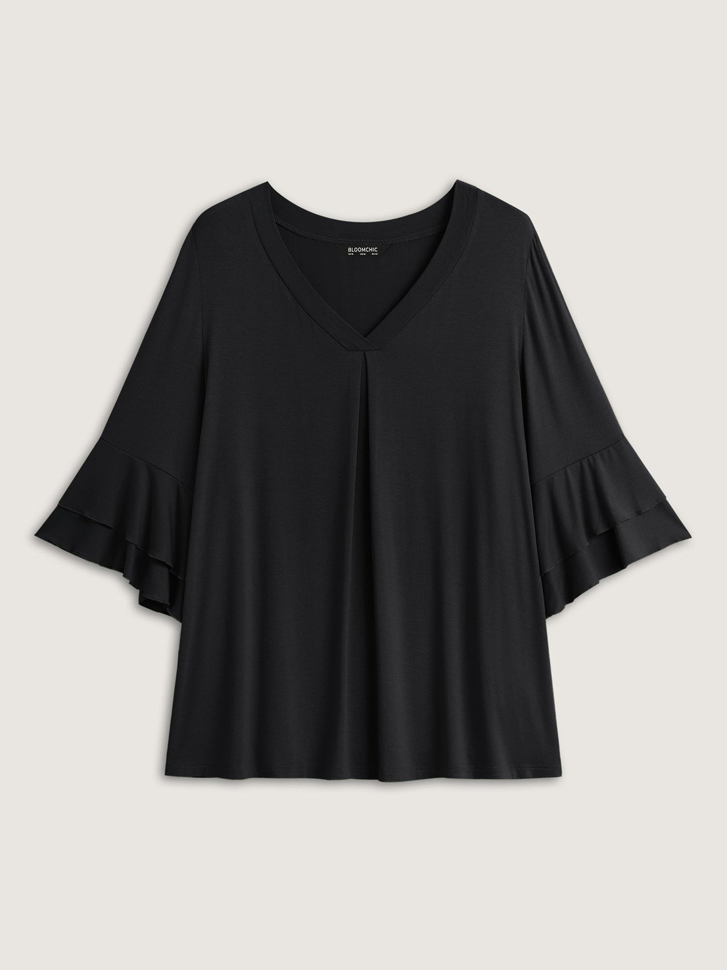 Supersoft Essentials Ruffle Layered Sleeve Pleated T-shirt