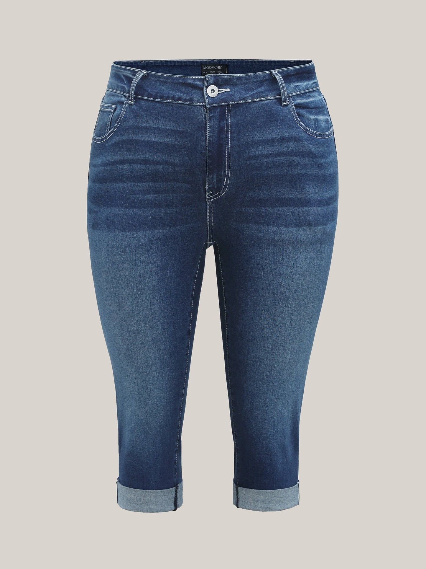 Whiskered Wash Crop Skinny-Fit Jeans