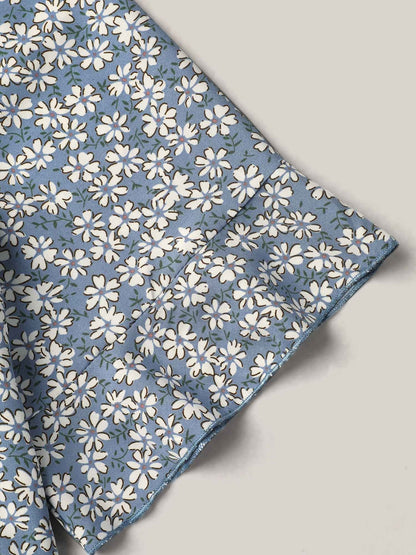 Ditsy Floral Pleated Flared Sleeve Shirt