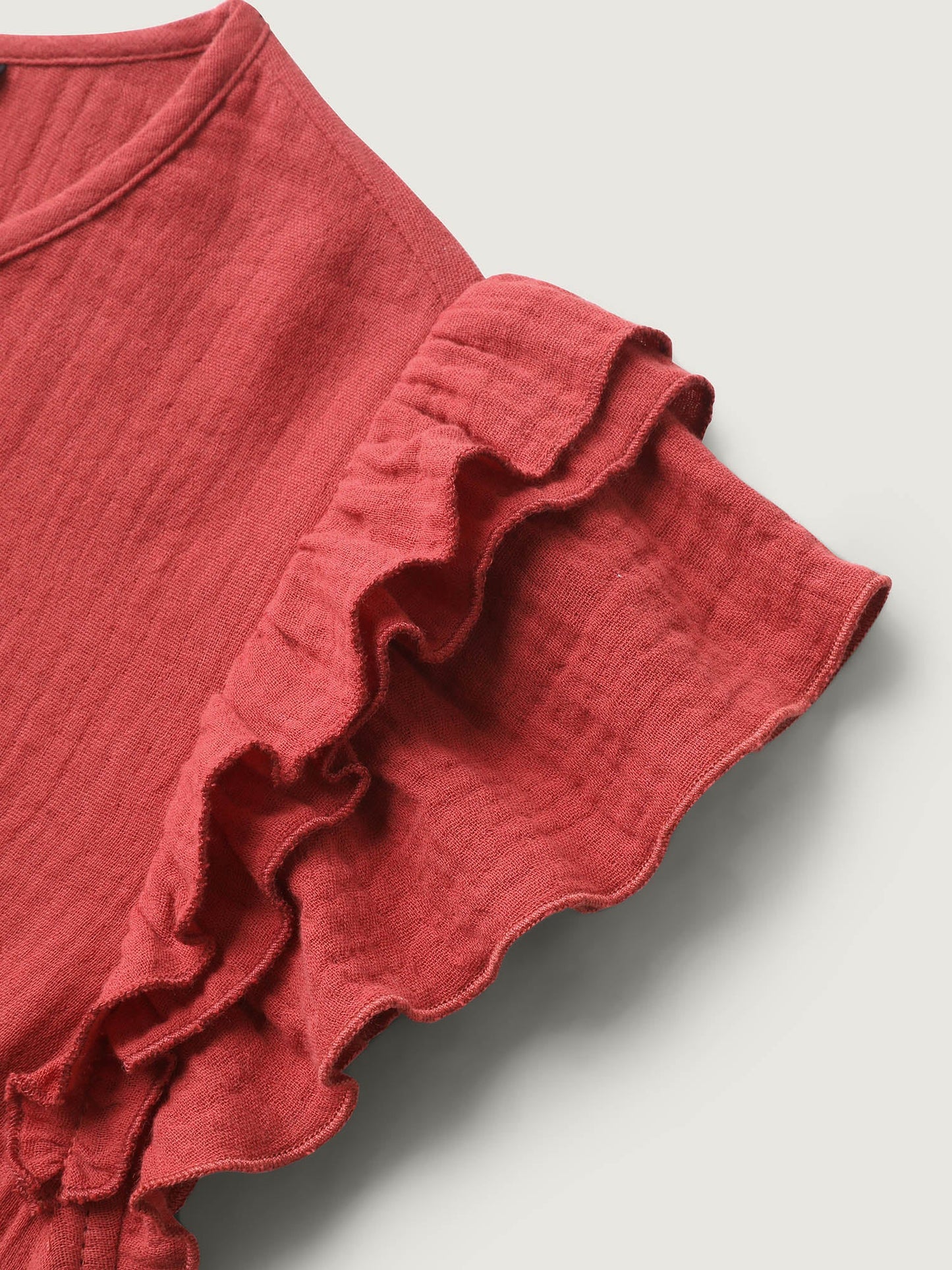 Pure Cotton Textured Ruffled Midi Dress