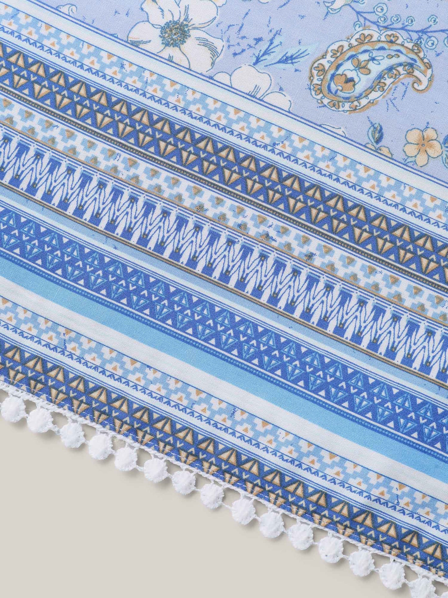 Paisley Print Lantern Sleeve Flowy Blouse