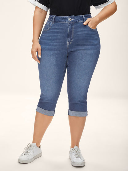Whiskered Wash Crop Skinny-Fit Jeans