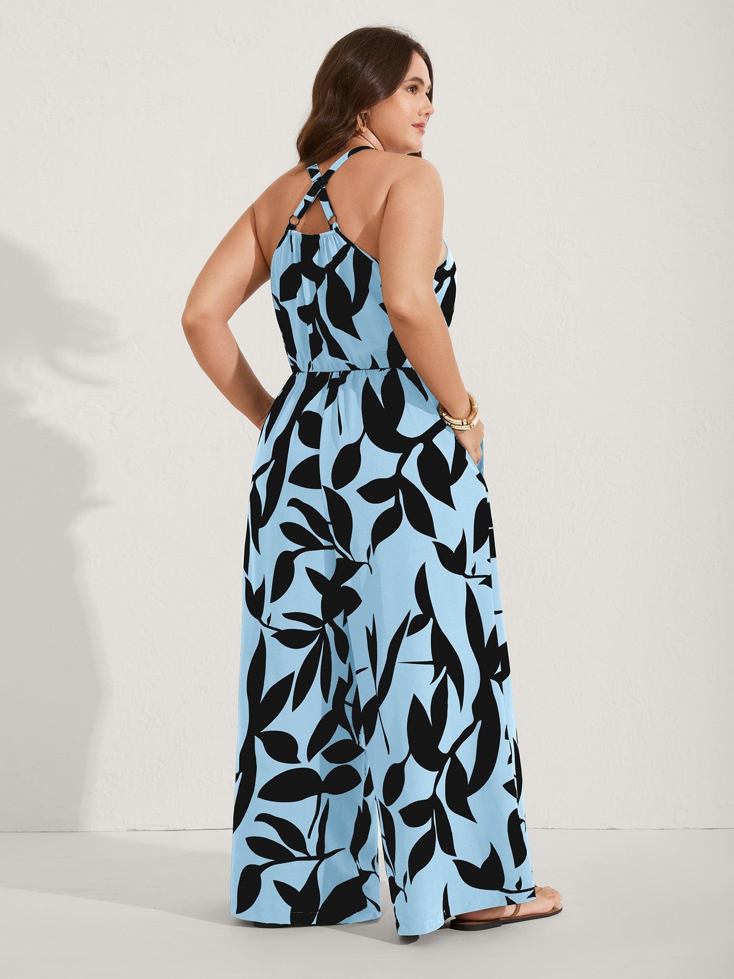 Silhouette Floral Print Sweetheart Jumpsuit