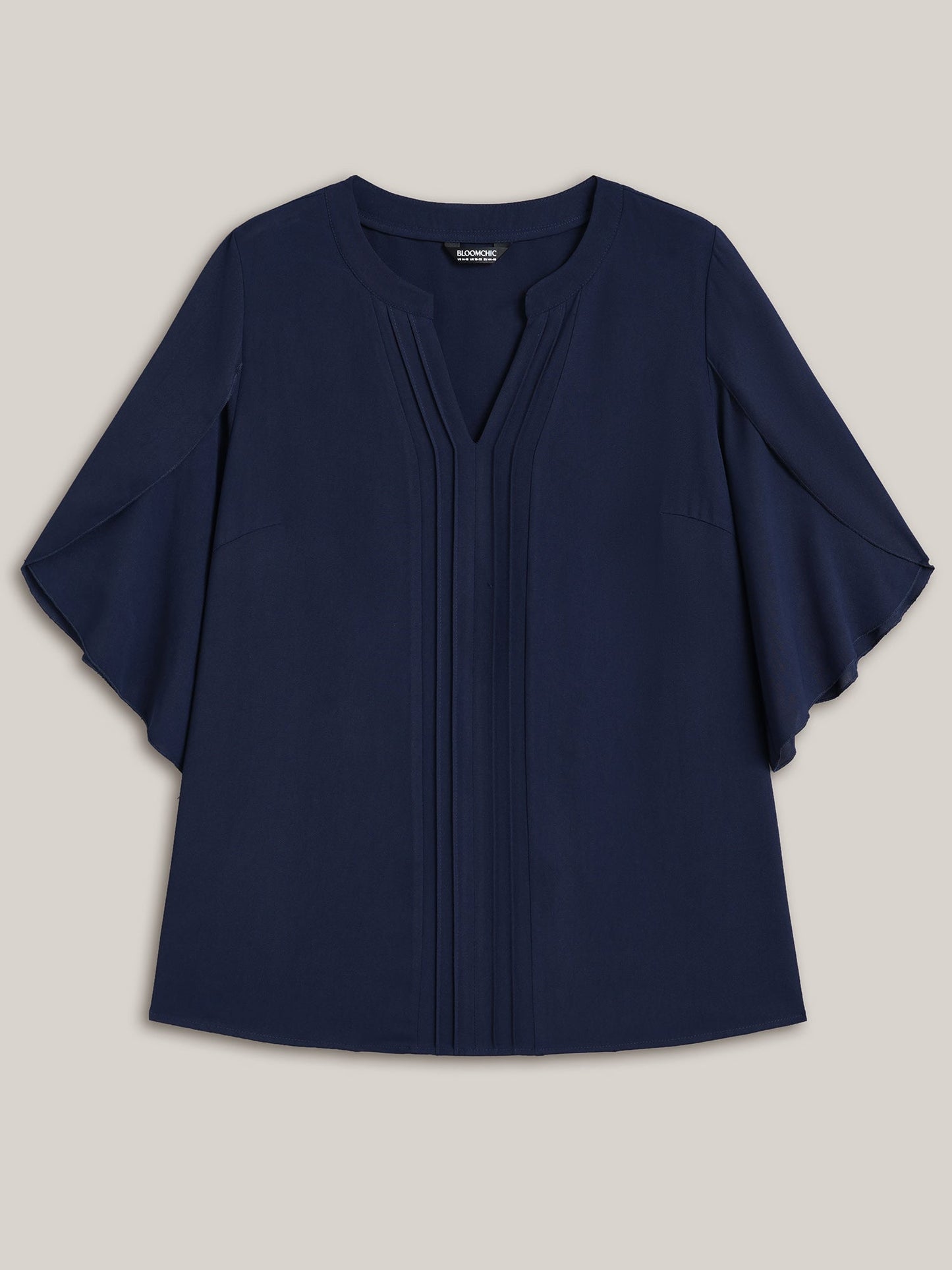 Petal Sleeve Toothpick Pleats Shirt