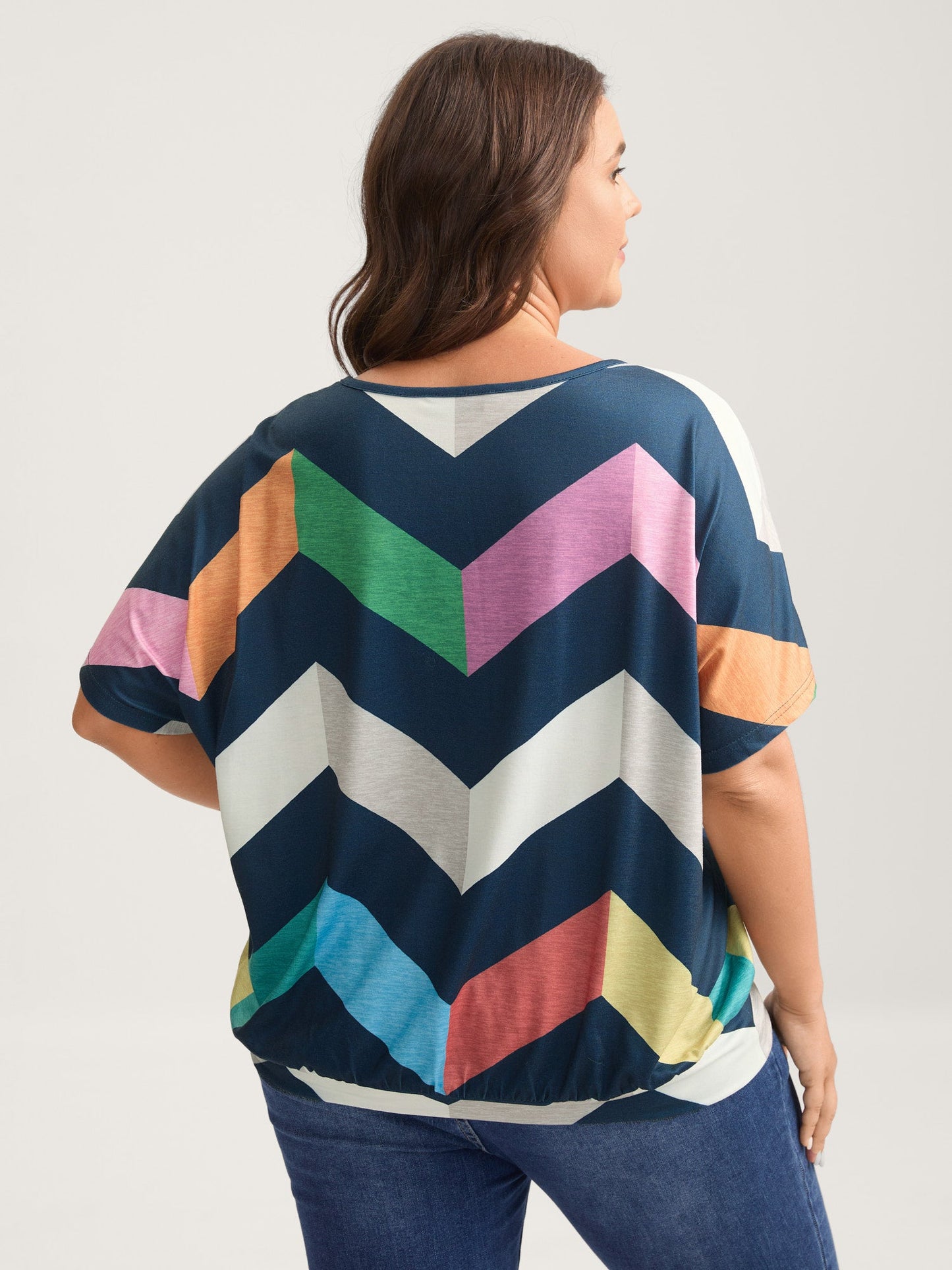 Color Block Wavy Print T-Shirt