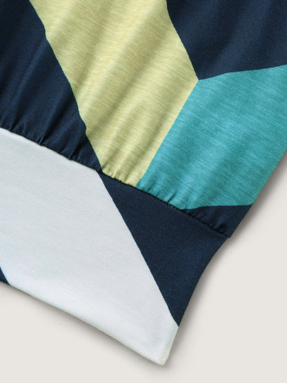 Color Block Wavy Print T-Shirt