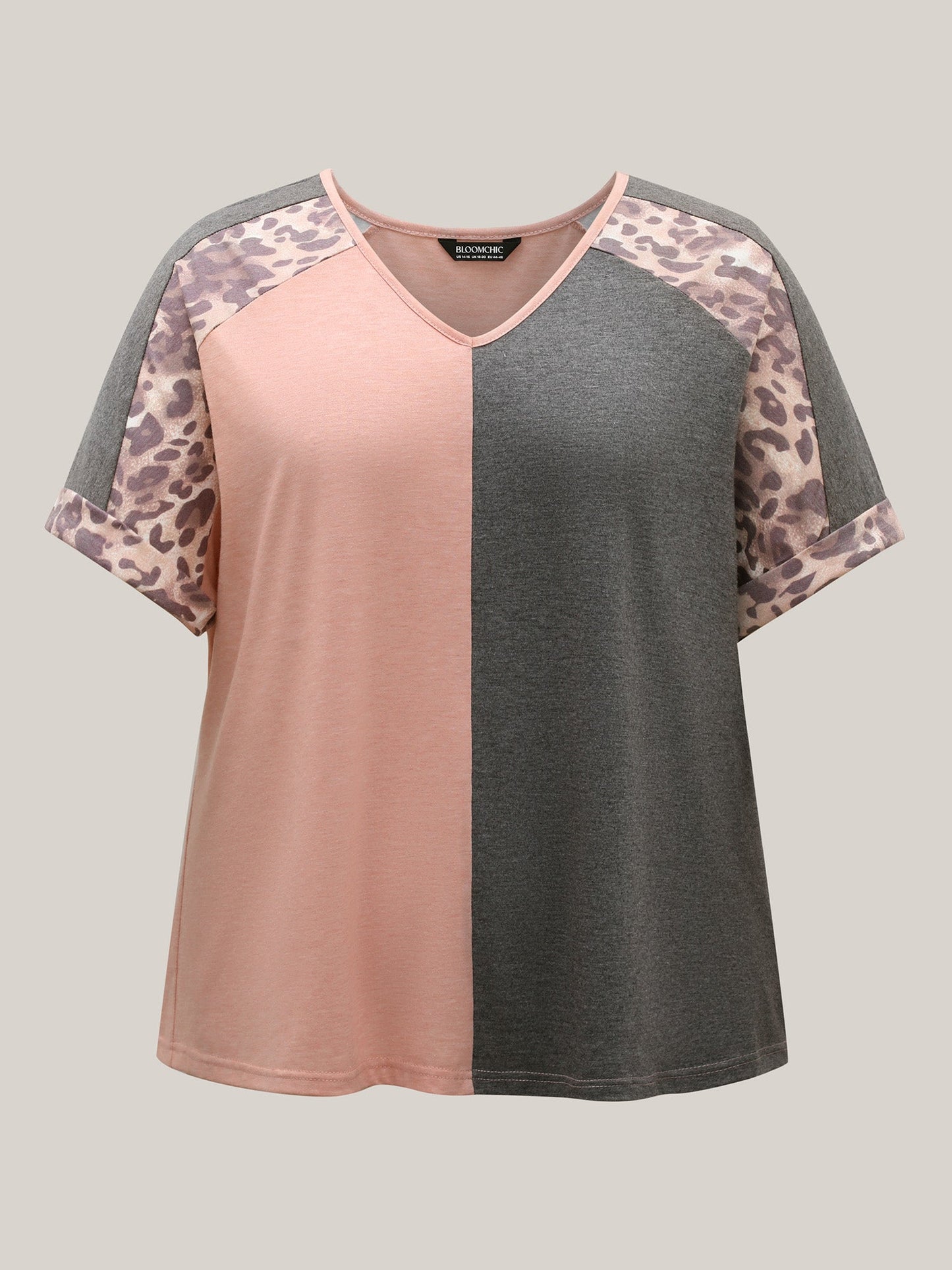 Leopard Print Color Contrast T-Shirt