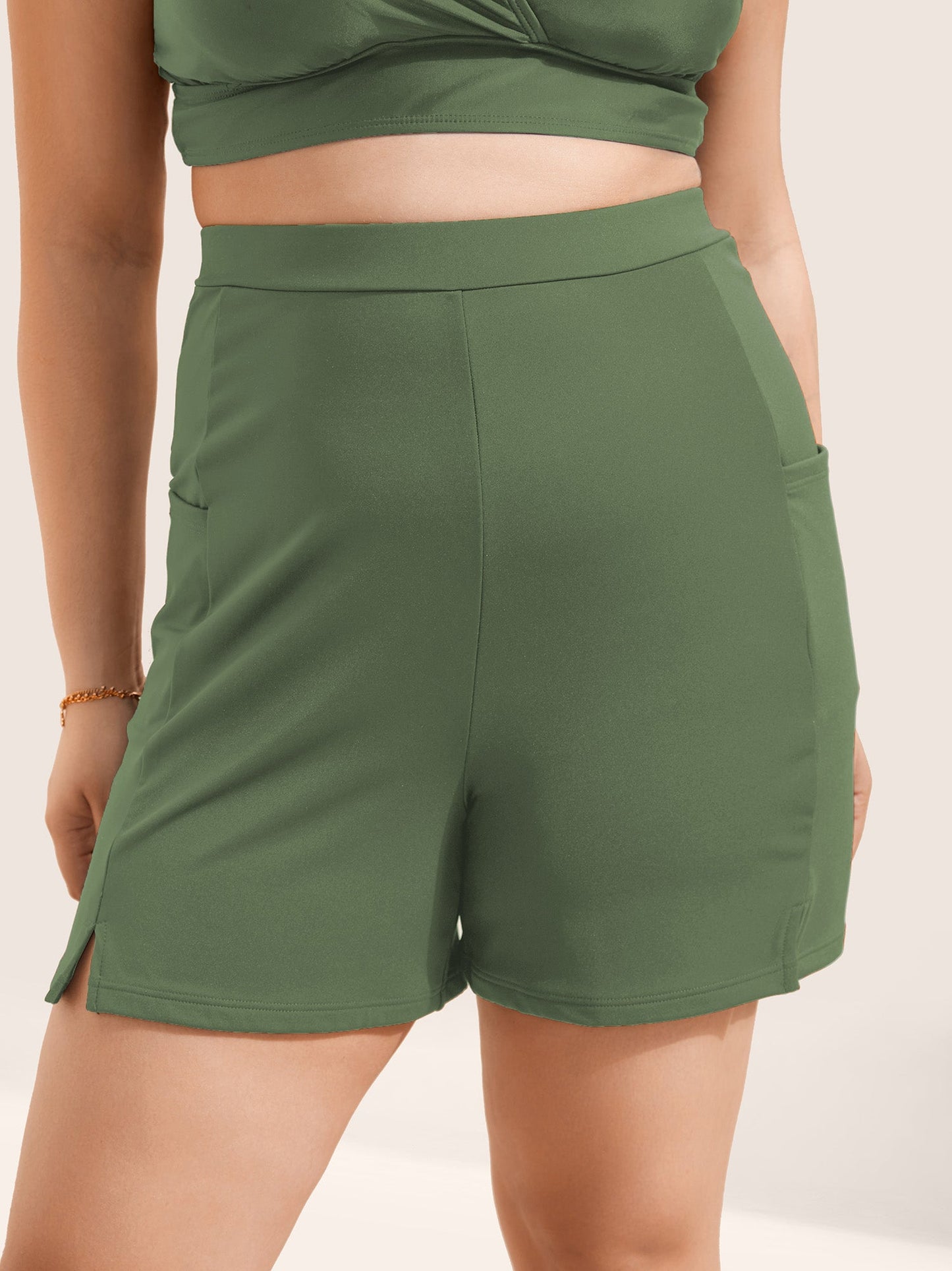 High Rise Pocket Split Side Swim Bottom