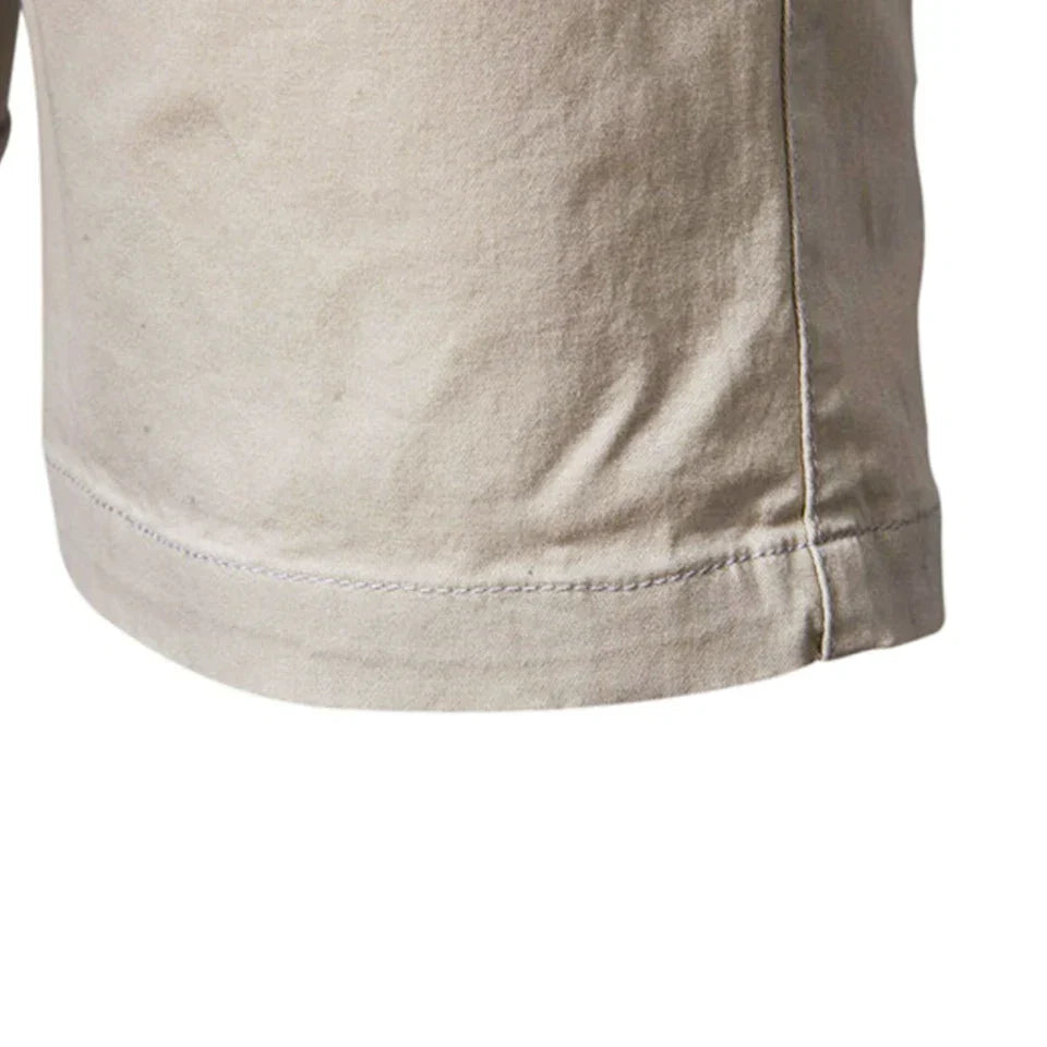 🔥Last Day Promotion🔥Summer 100% Cotton Solid Shorts Men High Quality Casual Business Social Elastic Waist Men Shorts