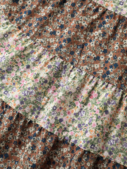 Ditsy Floral Print Tiered Blouse