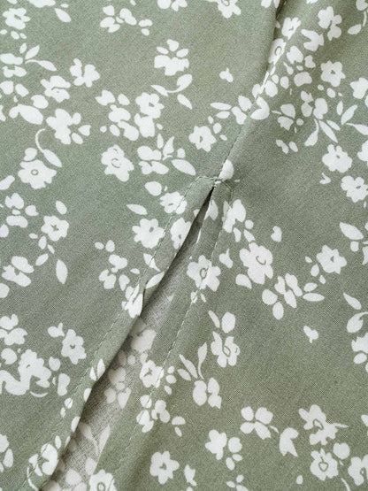 Bloom Dress - Flutter Sleeve Ditsy Floral Pocket Split Maxi Dress