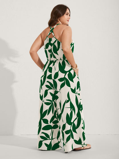 Silhouette Floral Print Sweetheart Jumpsuit