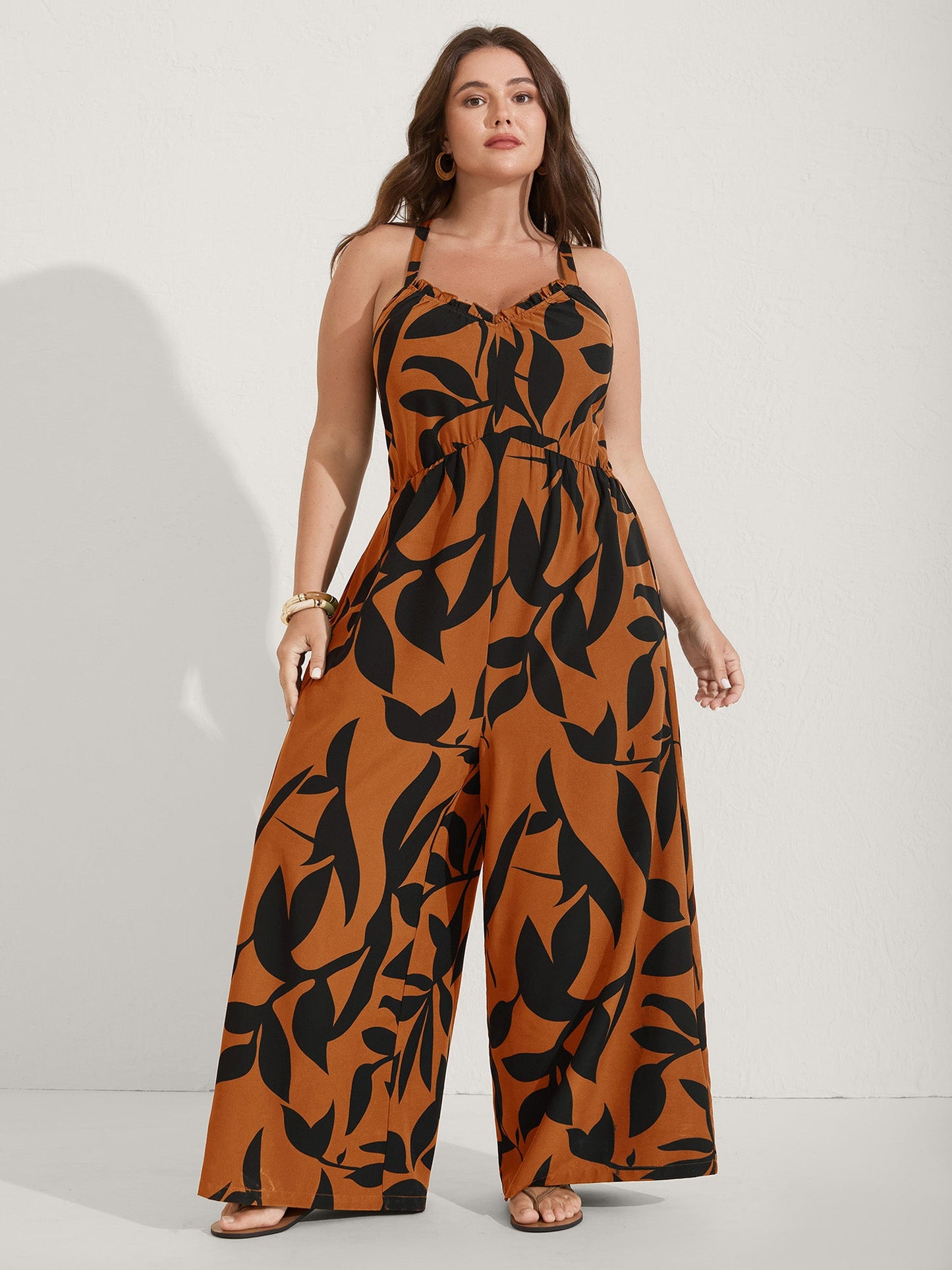 Silhouette Floral Print Sweetheart Jumpsuit