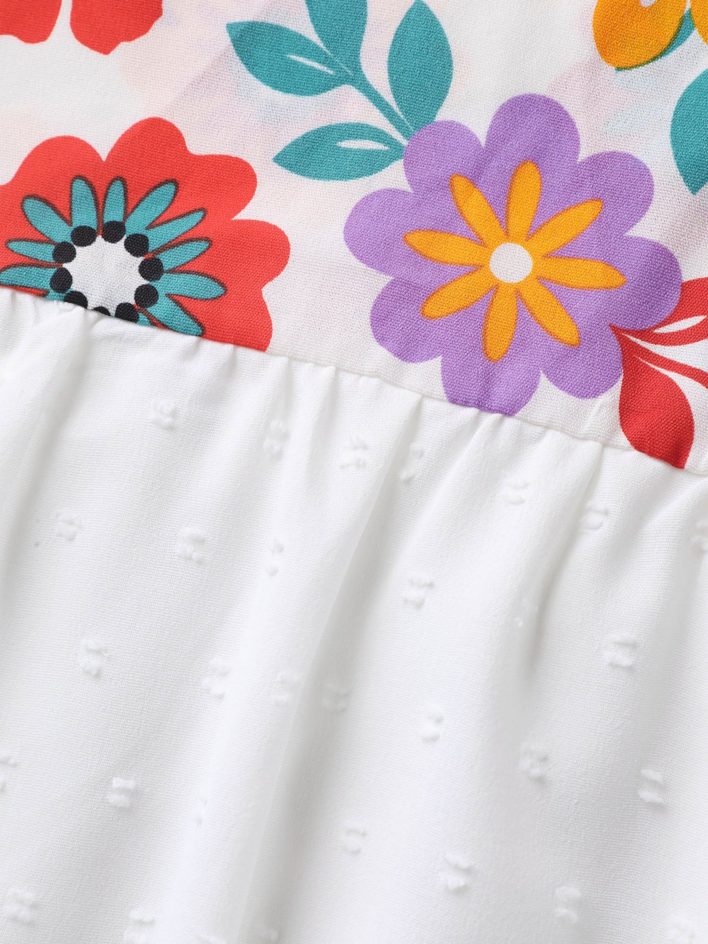 Floral Print Neck-Tie Babydoll Top